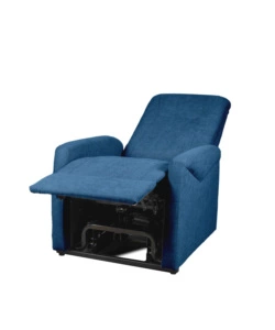 POLTRONA MASSAGGIANTE "SIENA" CON RECLINER ELETTRICO IN TESSUTO BLU, 75X93X105 CM